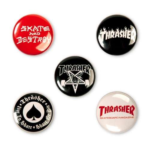 Placky Thrasher Logo Buttons