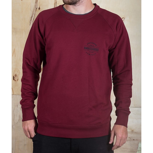 Mikina Ambassadors Logo Crewneck burgundy