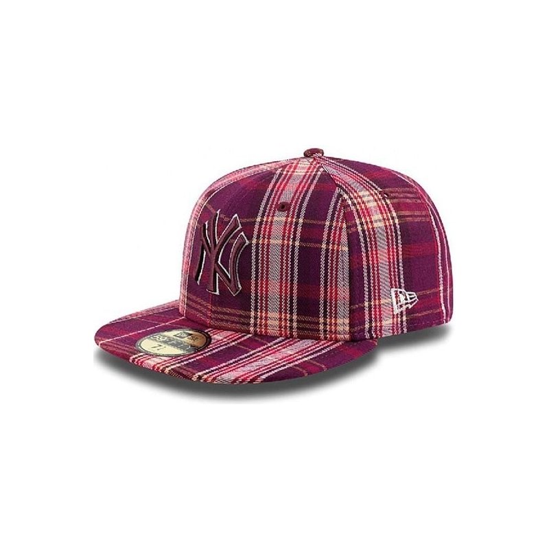 Kšiltovka New Era 5950 Plaider NY Yankees maroon/gray/scarlet