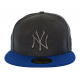 Kšiltovka New Era 5950 Pop Tonal NY Yankees heather graphite/blue